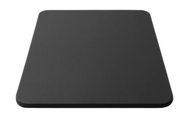 Charcoal EVA-foam exercise mat with beveled edges and textured surface.