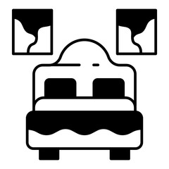 King Bed dualtone icon