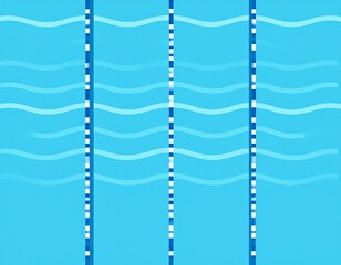 Obraz premium Aquatic Serenity: A graphic illustration showcasing a pristine swimming pool, water ripples gently. Its clear, inviting waters suggest refreshing aquatic activity.