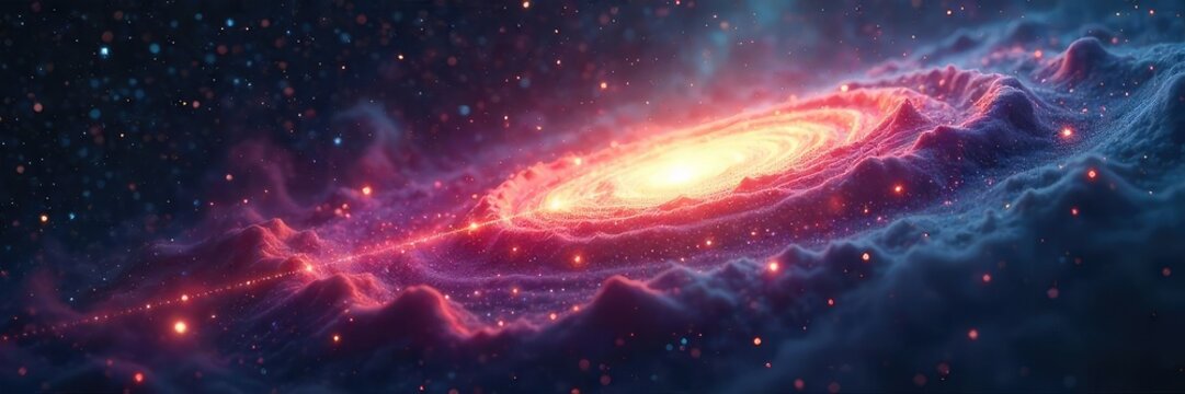 Inevitable Destiny An Ethereal Arrow Pierces a Swirling Nebula, Celestial Bodies Orbiting in a Cosmic Ballet of Fate.