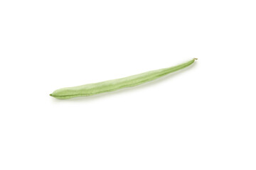 Fresh Green Bean Pod Isolated on White Background