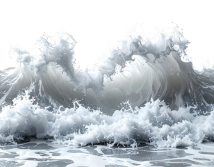 Powerful ocean waves crashing on the shore