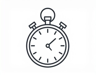 Precise Measurement: A monochrome illustration of a stopwatch, capturing the essence of time, precision, and the relentless march forward. 