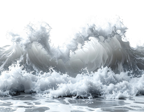 Powerful ocean waves crashing on the shore