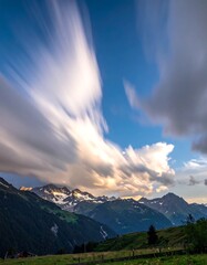 Mountain Scenery with Dramatic Clouds.
