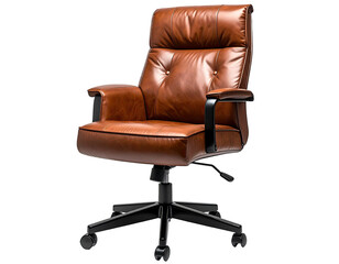 Tan leather office chair (4)