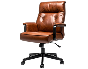 Tan leather office chair (4)