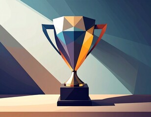 Award of Excellence: A captivating visual of a modern trophy, radiating sophistication, achievement, and recognition, set against a backdrop of light and shadow, symbolizing success and victory.