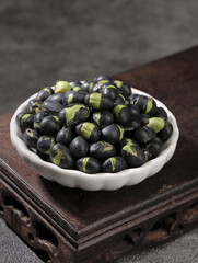 Fresh Black Beans with Green Sprouts in Bowl - Healthy Legume Food Ingredient