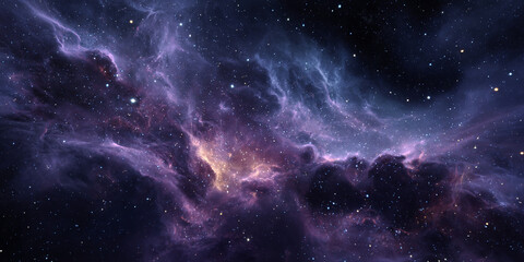 Obraz premium Purple cosmic nebula space scene galaxy astronomy universe science background design fantasy - AI generated