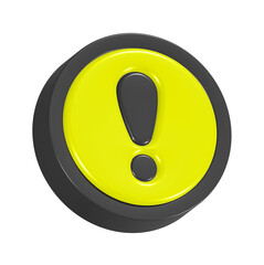 black and yellow alert sign 3d rendering