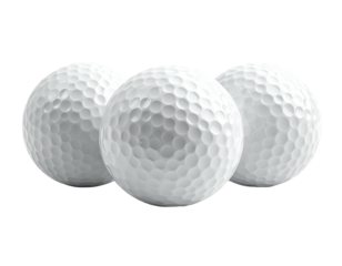 Three golf balls in a horizontal row (1)