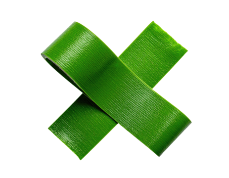 Green leaf-shaped X