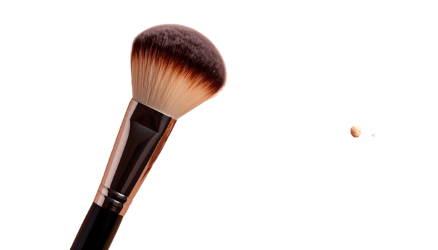 Close-up makeup brush against dark background