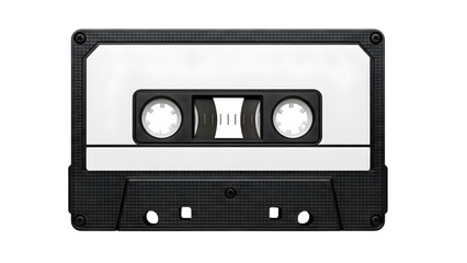 Obraz premium Vintage cassette tape audio music recording retro sound analog media player mixtape oldschool eighties 1980s on transparent background
