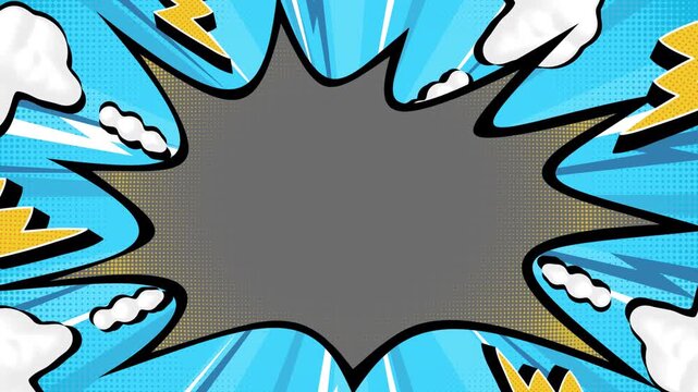 Comic book photo video frame action background