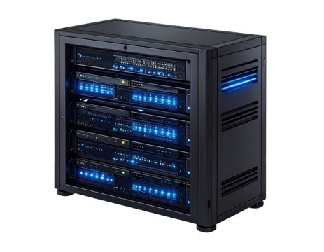 Server rack with illuminated components