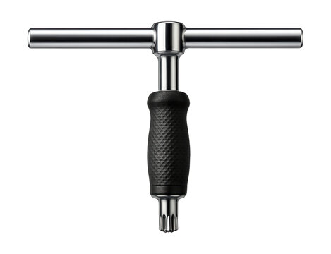 T-handle star wrench with rubber grip, ideal for heavy-duty industrial tasks.