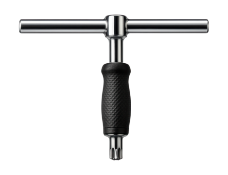 T-handle star wrench with rubber grip, ideal for heavy-duty industrial tasks.