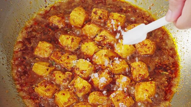 Chinese home cooking spicy tofu