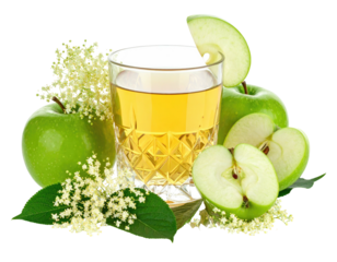 Refreshing apple juice and elderflower