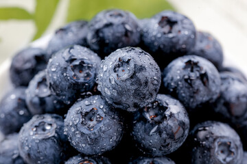 Fresh Ripe Blueberries with Water Droplets - Premium Superfood Berry Close-up