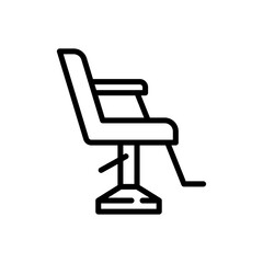 Simple Line Art Icon of a Barber Chair on a Transparent Background