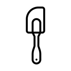 Simple Line Art Icon of a Rubber Spatula with a Transparent Background for Culinary Use