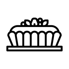 Simple Outline Drawing of a Fruit Tart with a Transparent Background Perfect for Graphic Design and Food Illustrations