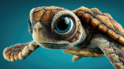 Adorable Baby Sea Turtle Portrait - Conservation and Marine Life