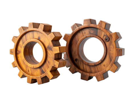 Two wooden gears
