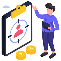 Headhunting illustration, editable vector 