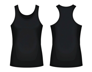 Black tank top mockup, front and back view