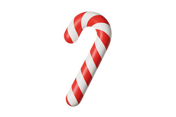Obraz premium Festive candy cane with red and white stripes, a sweet holiday treat.