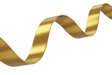 Elegant golden ribbon gracefully curves, conveying celebration, luxury, and a sense of achievement.