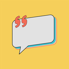 Vector art of quote box with quotation marks on yellow background