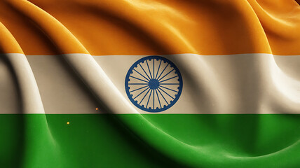 Vibrant tricolor flag waves gracefully, showcasing national pride and cultural identity.