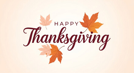 Happy Thanksgiving greeting card with autumn leaves design, showcasing a festive and thankful message, perfect for seasonal celebrations and social media