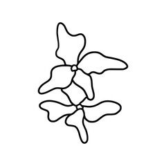 Hand drawn tattoo nature floral flowers, branches and leaves in line art style. Collection of sketches of botanical elements