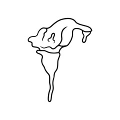 Hand drawn tattoo nature floral flowers, branches and leaves in line art style. Collection of sketches of botanical elements