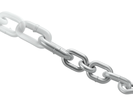 A diagonal chain in light gray