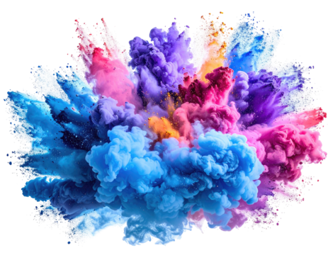 Abstract explosion of colorful smoke