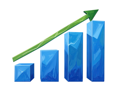 Growing blue bar graph