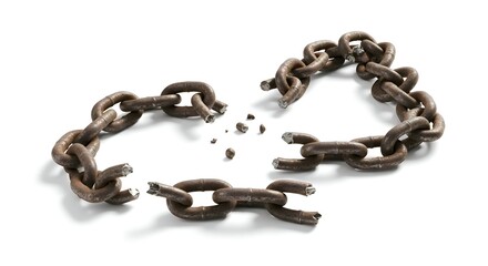 Obraz premium Broken Chain - Symbol of Freedom and Overcoming Obstacles.