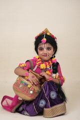 Little Radha – Adorable Baby Dressed as Goddess Radha on Radhashtami