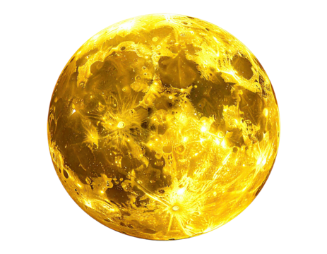 Golden moon, detailed view