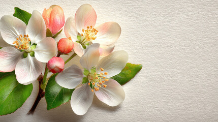 Delicate Apple Blossom Close-up for Spring & Floral Designs