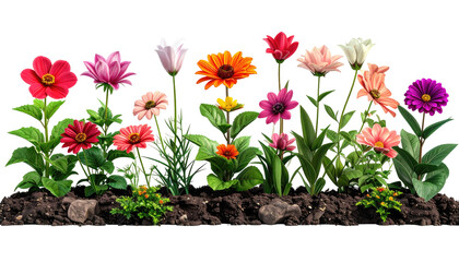 Obraz premium Colorful flower garden border