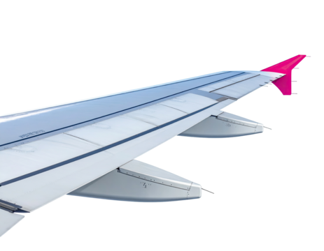 Airplane wing in flight