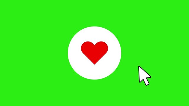 Heart to 10K circle flip animation with mouse hover on green screen background
